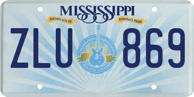 MS license plate ZLU869