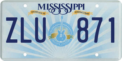 MS license plate ZLU871
