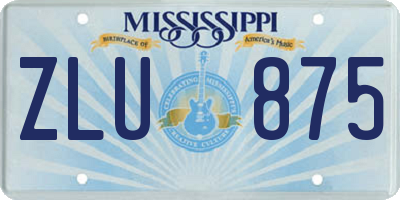 MS license plate ZLU875