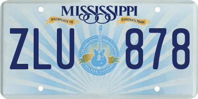 MS license plate ZLU878