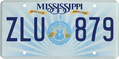 MS license plate ZLU879