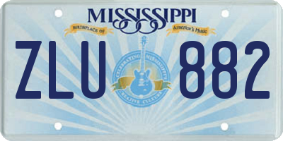 MS license plate ZLU882