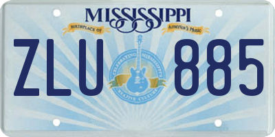 MS license plate ZLU885