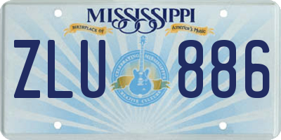 MS license plate ZLU886