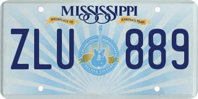 MS license plate ZLU889