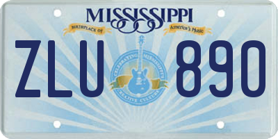 MS license plate ZLU890