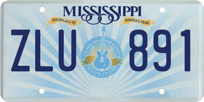 MS license plate ZLU891
