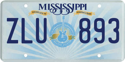 MS license plate ZLU893