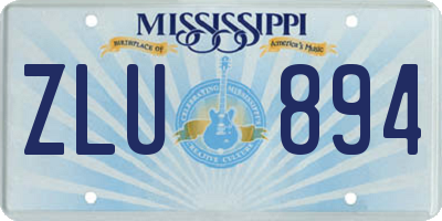 MS license plate ZLU894