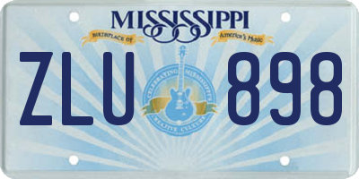 MS license plate ZLU898