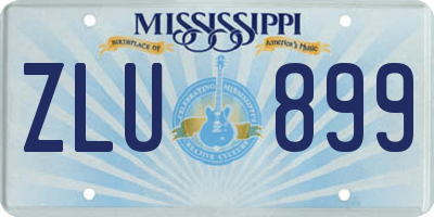 MS license plate ZLU899