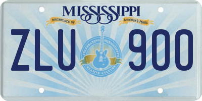 MS license plate ZLU900