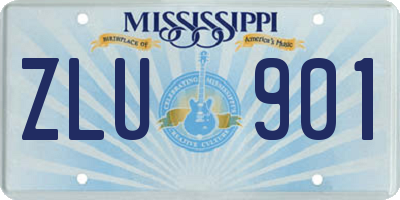 MS license plate ZLU901