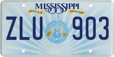 MS license plate ZLU903
