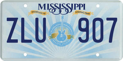 MS license plate ZLU907
