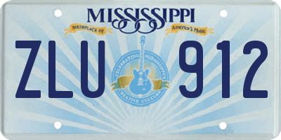 MS license plate ZLU912
