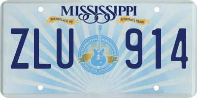 MS license plate ZLU914