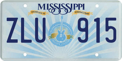 MS license plate ZLU915