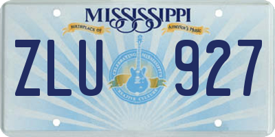 MS license plate ZLU927