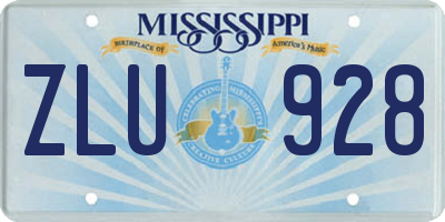 MS license plate ZLU928