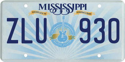 MS license plate ZLU930