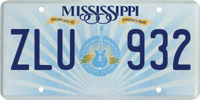 MS license plate ZLU932
