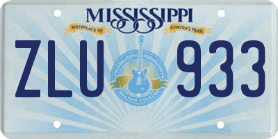 MS license plate ZLU933