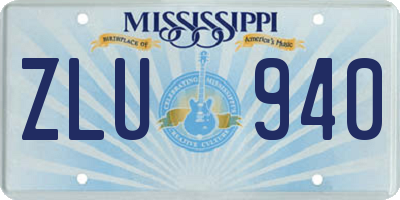 MS license plate ZLU940
