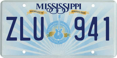 MS license plate ZLU941