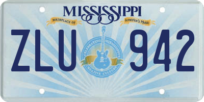 MS license plate ZLU942