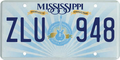 MS license plate ZLU948