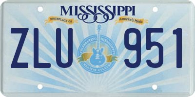 MS license plate ZLU951