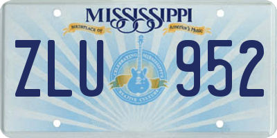 MS license plate ZLU952