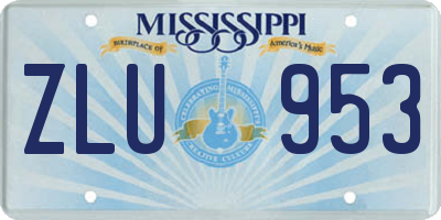 MS license plate ZLU953