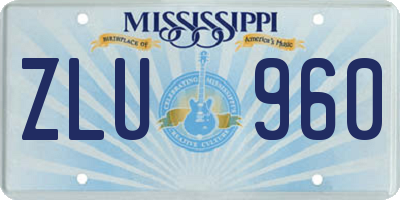 MS license plate ZLU960
