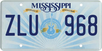MS license plate ZLU968