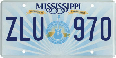 MS license plate ZLU970