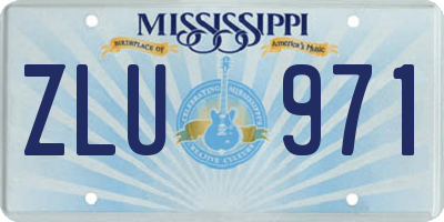 MS license plate ZLU971