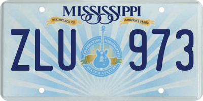 MS license plate ZLU973