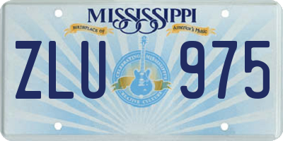 MS license plate ZLU975