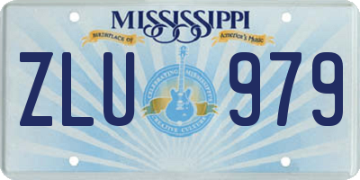 MS license plate ZLU979