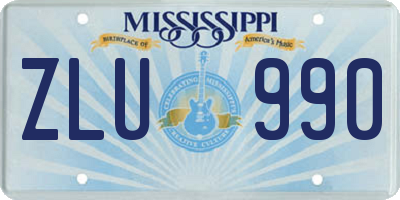 MS license plate ZLU990