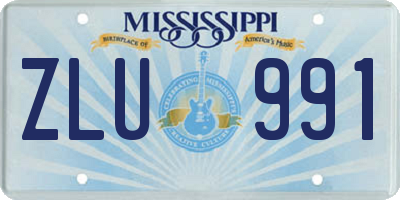 MS license plate ZLU991