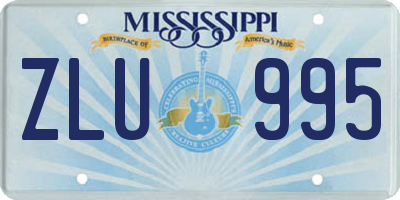 MS license plate ZLU995