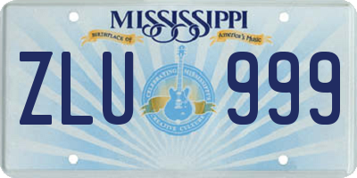 MS license plate ZLU999