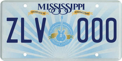 MS license plate ZLV000