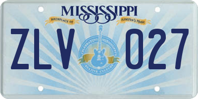 MS license plate ZLV027