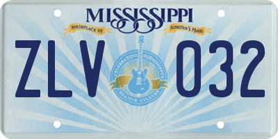 MS license plate ZLV032