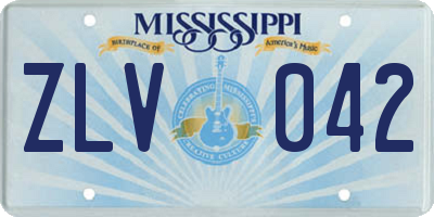 MS license plate ZLV042