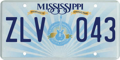 MS license plate ZLV043